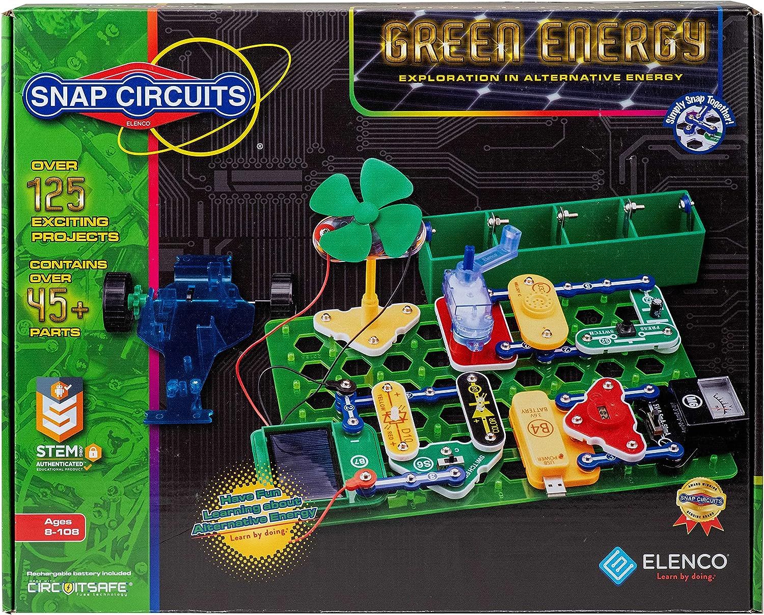 Kit de exploración de electrónica de energía verde Snap Circuits