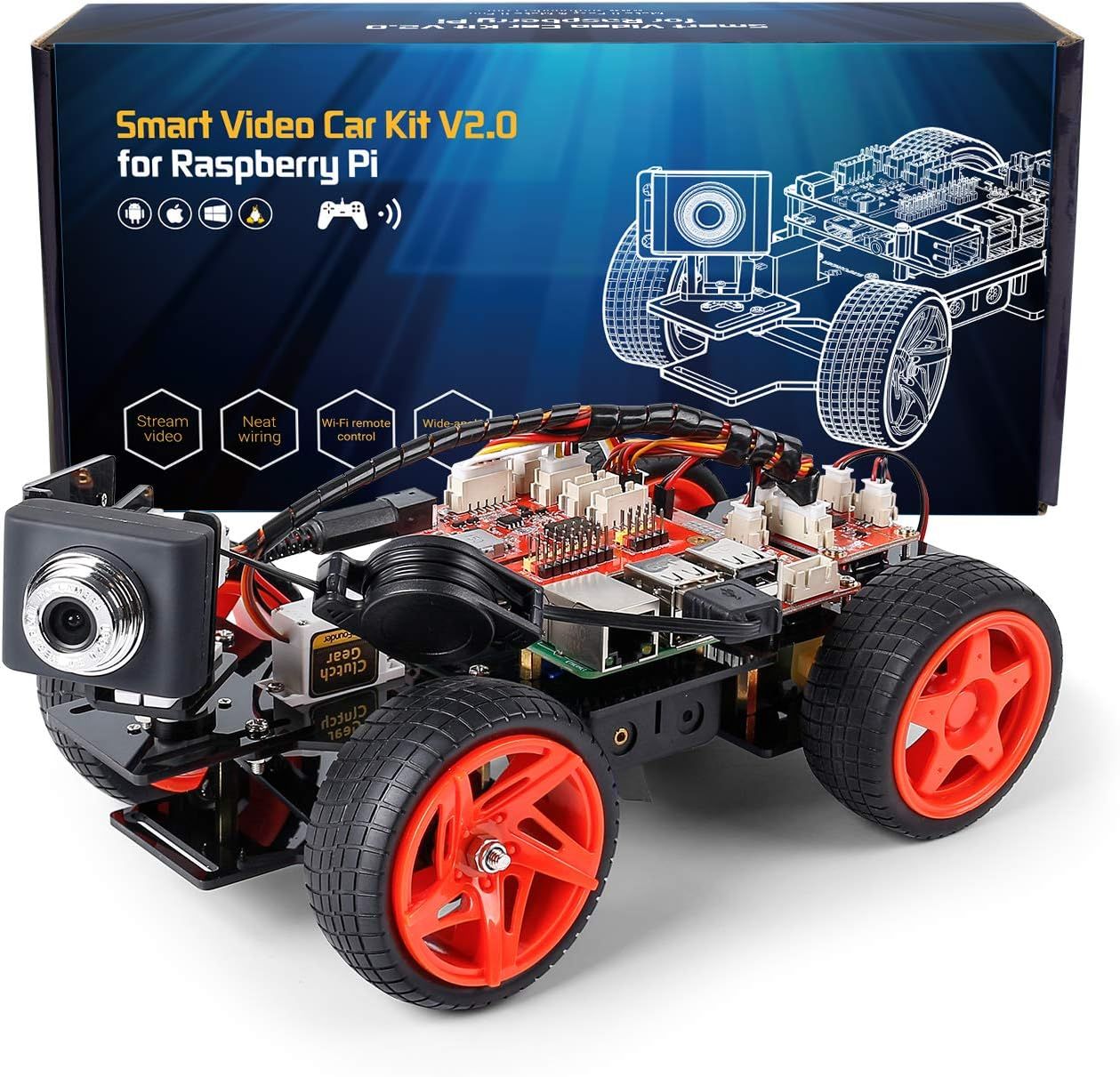 SunFounder Smart Video Car Kit V2.0 PiCar-V Robot Kit